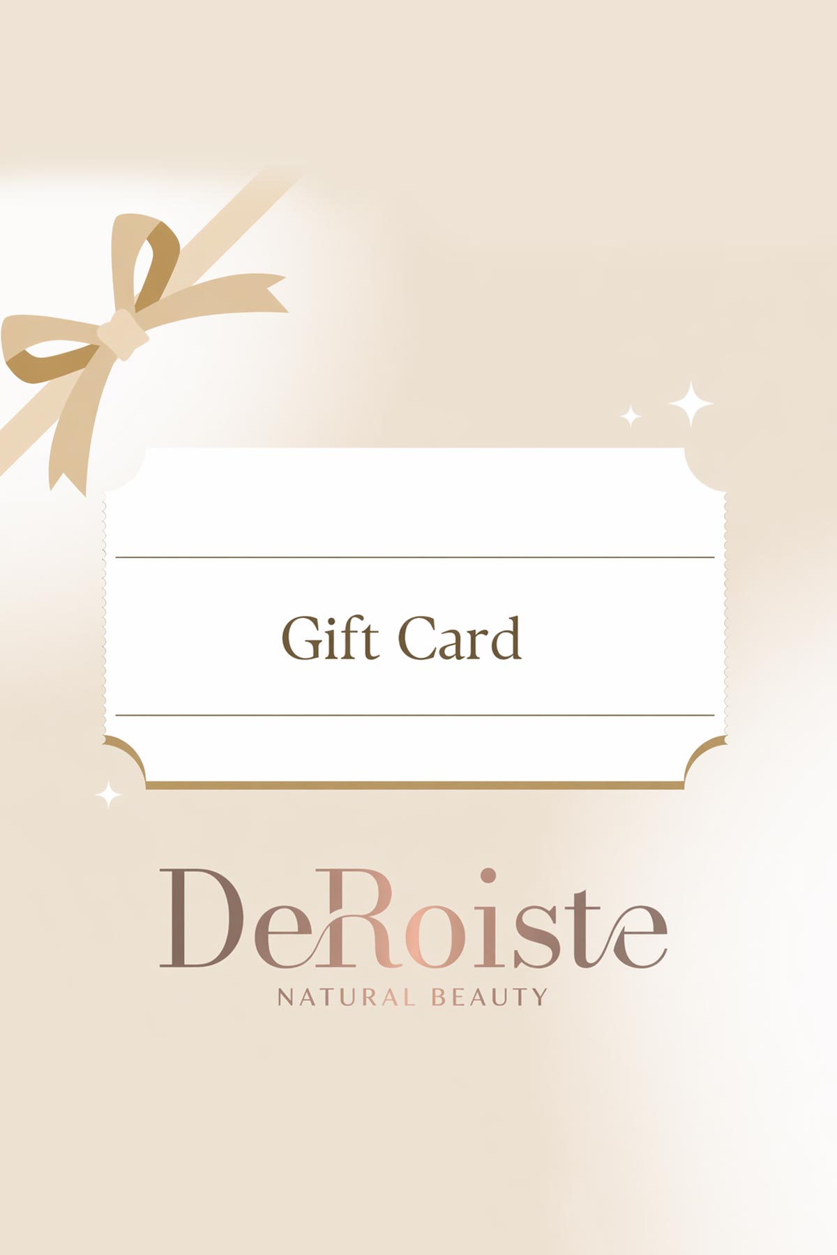 DeRoiste Natural Beauty digital gift card — delivered by email with personalised message, redeemable online